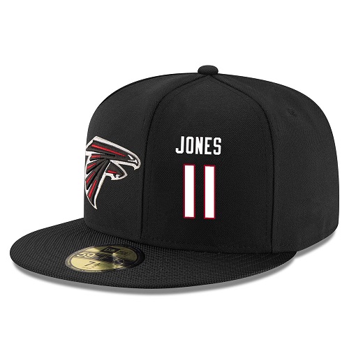 NFL Atlanta Falcons #11 Julio Jones Stitched Snapback Adjustable Player Hat - Black/White